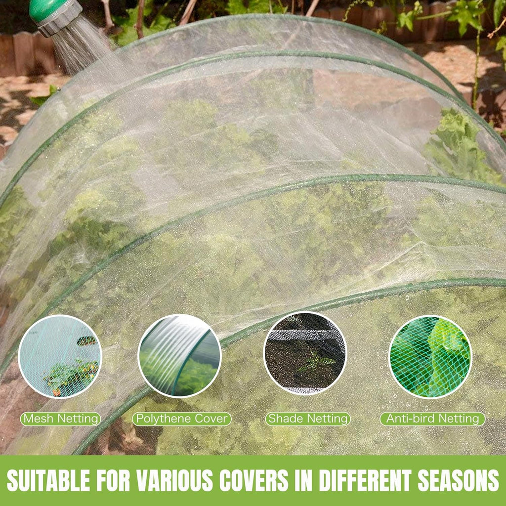 36 Pack Garden Hoops with 10x20 Ft Netting for Raised Beds, 18 Clips | Garden Mesh Netting Kit, 10x20 Ft Net, Bird &