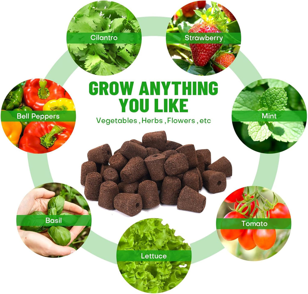 40 Pcs Seed Starter Plugs with Tray, Replacement Grow Sponges Plant Plugs, Great for Soil, Tray or Planting Pods