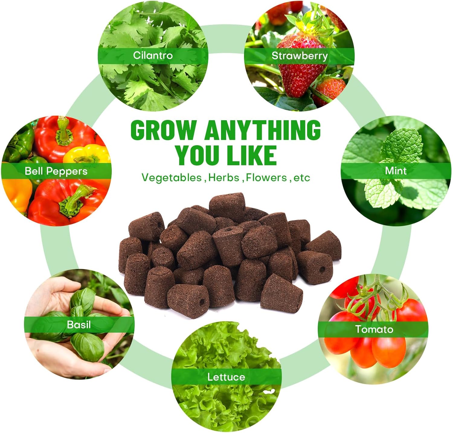 40 Pcs Seed Starter Plugs with Tray, Replacement Grow Sponges Plant Plugs, Great for Soil, Tray or Planting Pods