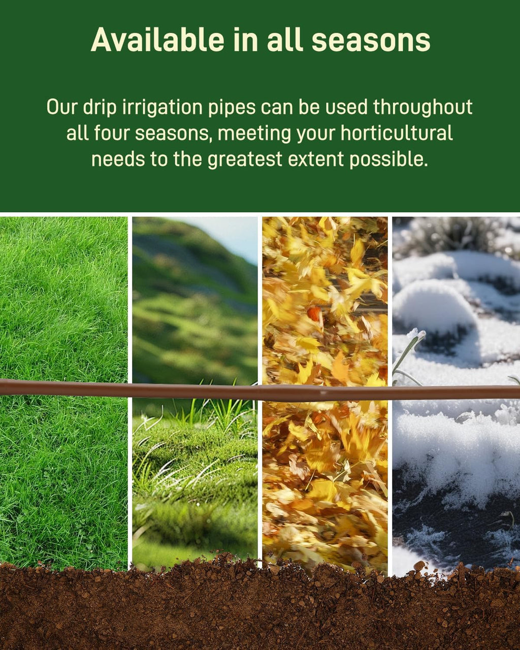 1/4" Drip Irrigation Tubing with 6" Emitter Spacing, (100 Ft Roll) Hydroponics Dripline with Built-in 0.5 GPH Dripper