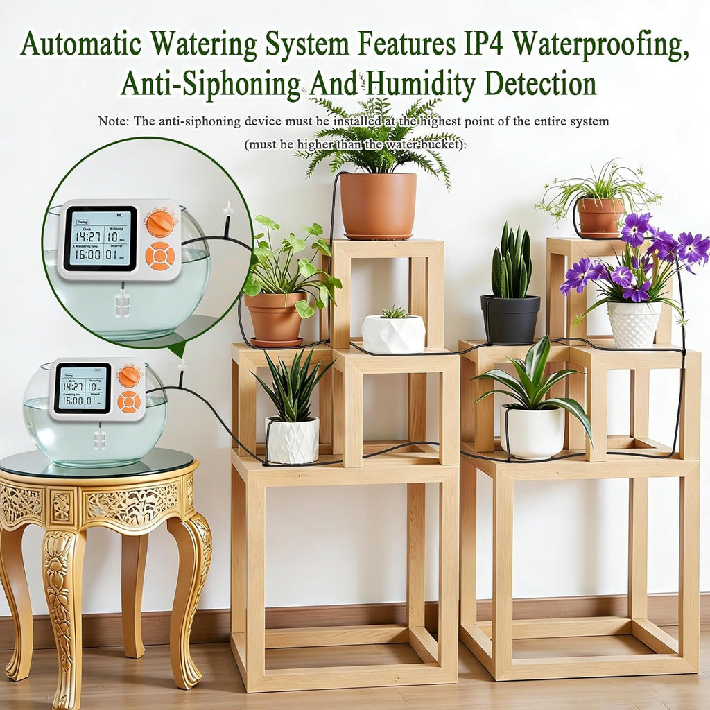 Topotdor Automatic Indoor Plant Waterer for 15 Potted Plants, Self Watering System Drip Irrigation Kit with