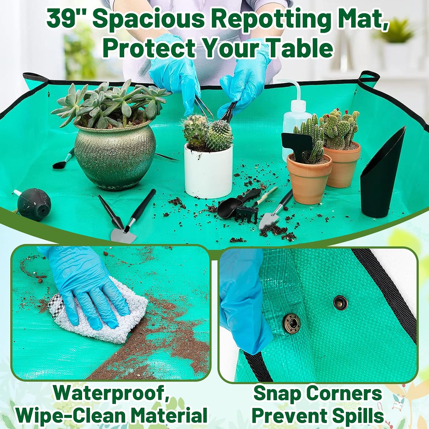 ANPHSIN 44pcs Small Gardening Tools Gifts for Women Beginners, Green | Garden Hand Tools Set for Indoor Succulent