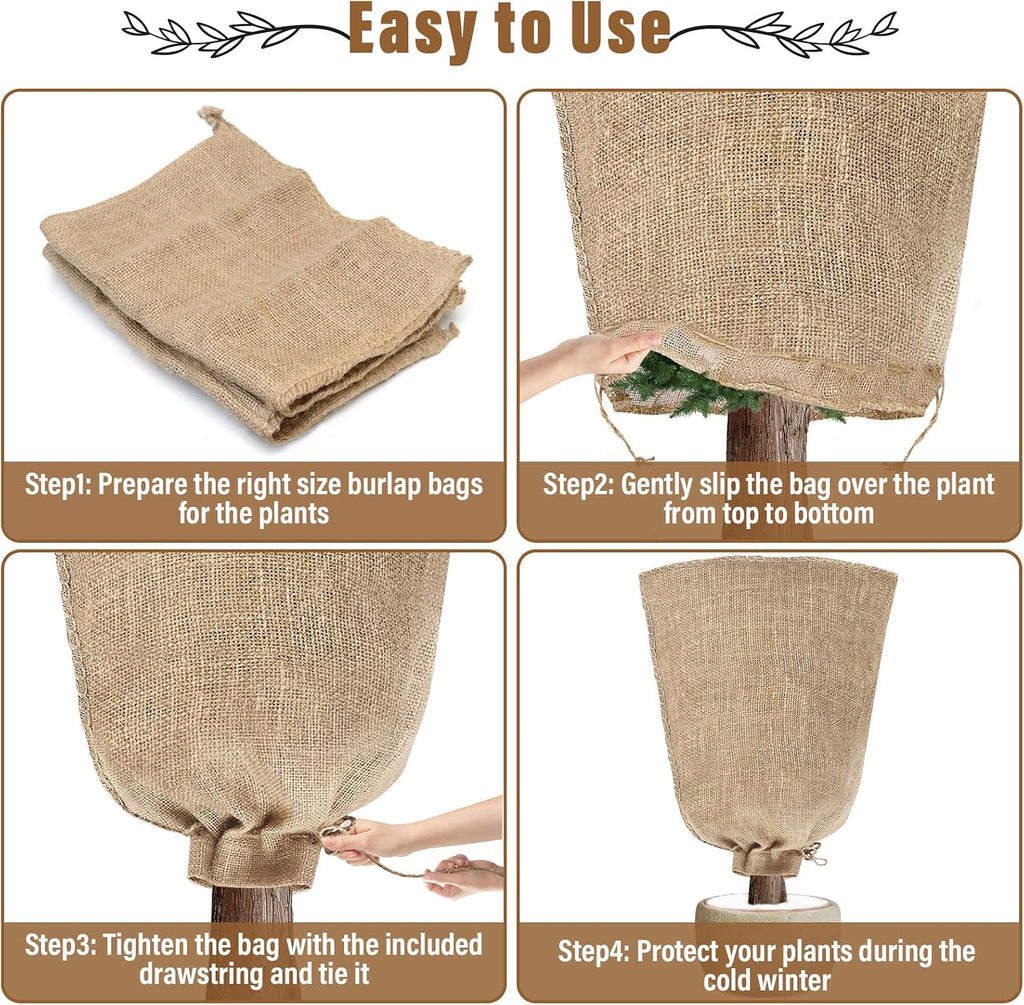 Riare 2 Packs 40 × 47 Inch Large Winter Plant Cover Bags with Drawstring