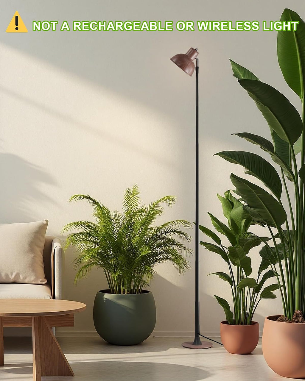 Plant Grow Light for Indoor Plant, Walnut Wood Grain LED Grow Light,Elevating Plant Lamp,Height Adjustable,Automatic