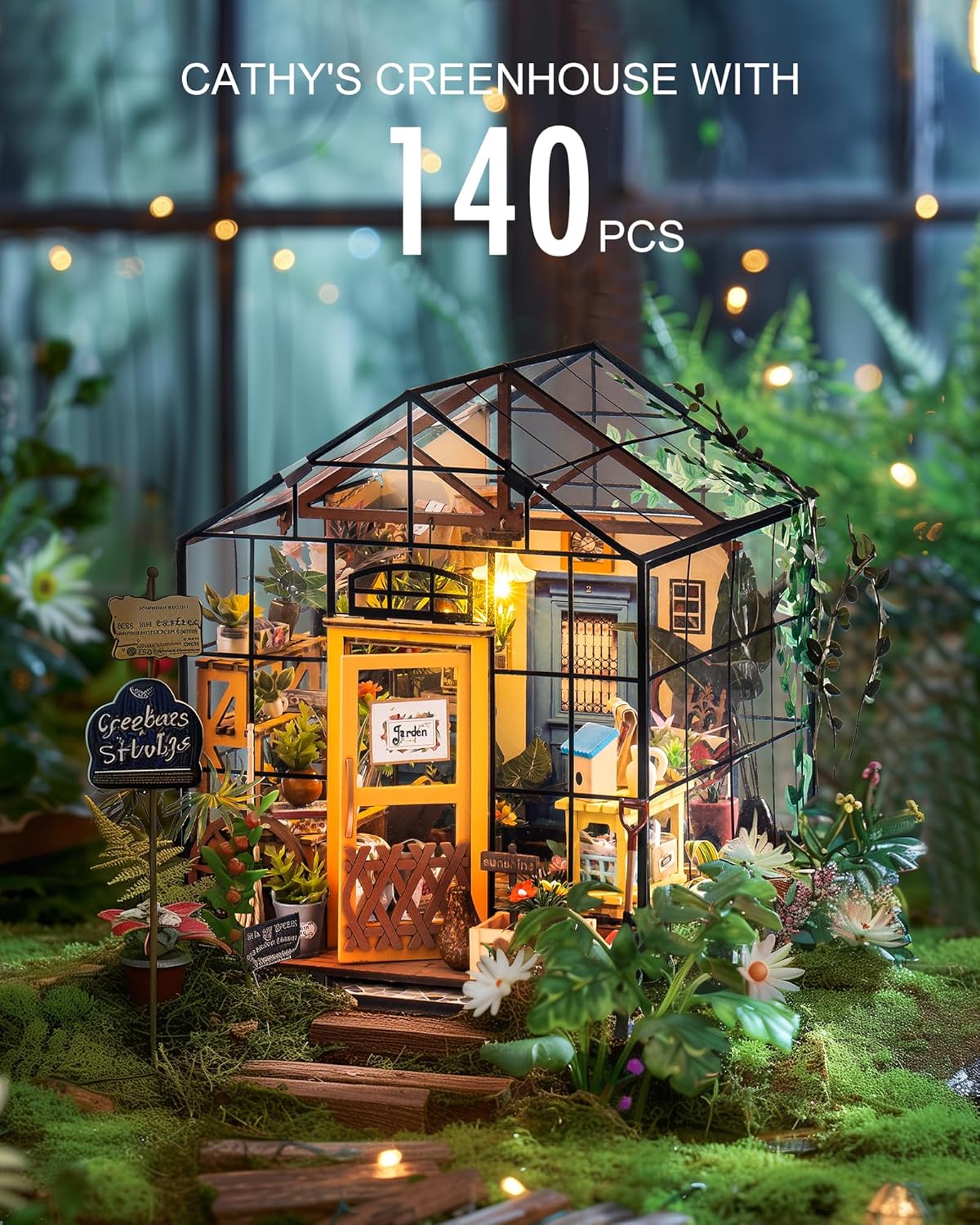 Rolife DIY Miniature Greenhouse Kits for Adults - Cathy's Flower House | Beginner-Friendly Diorama Kits Mayberry Street