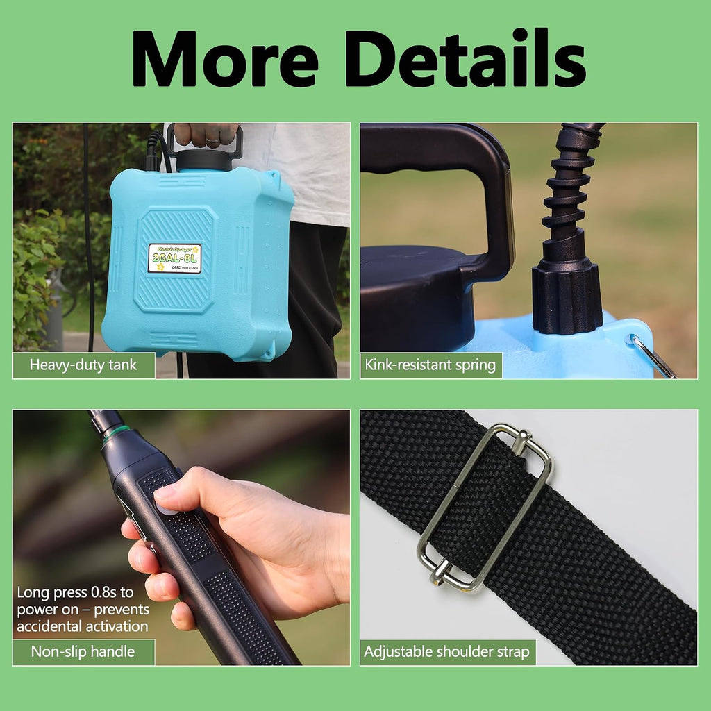 Garden Weed Sprayer 2 Gallon – Portable Pump Pressure Sprayer for Fertilizing, Pest Control, Plant Watering & Outdoor