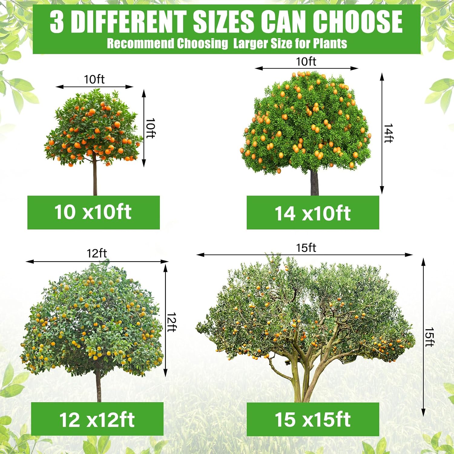 2 Pcs Large Fruit Tree Netting 15 X 15 Ft with Zipper Drawstring | Protect Fruit from Squirrels Birds Bug Deer & Rat