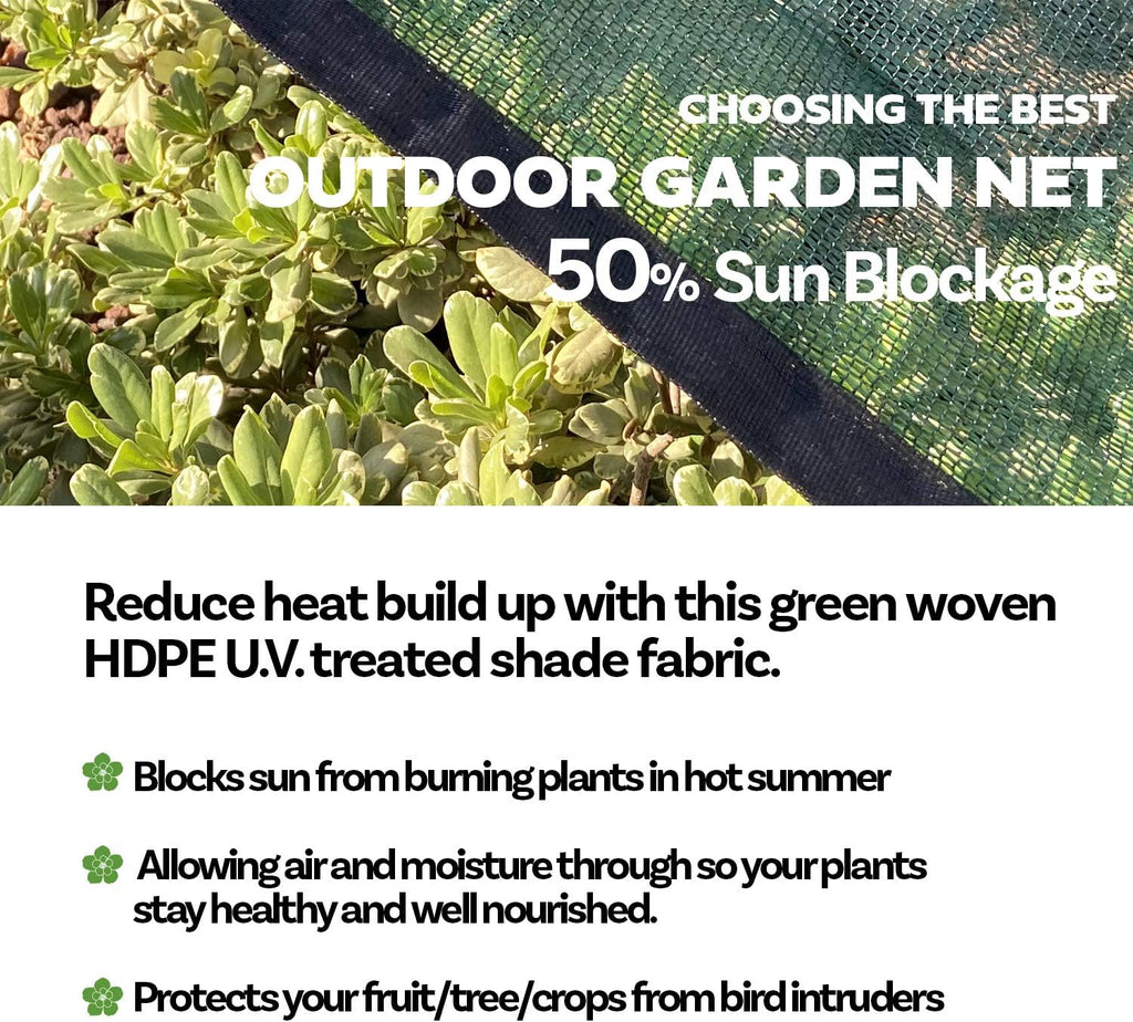 Alion Home HDPE 50% Sun Block Garden Netting Mesh - (6' x 6', Green)