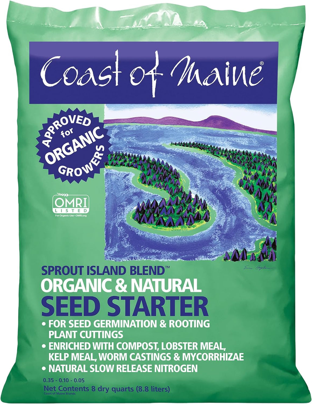 Coast of Maine, 8qt (Pack of 4) Sprout Island Blend, Organic & Natural Seed Starter for Seed Germination & Root Plant