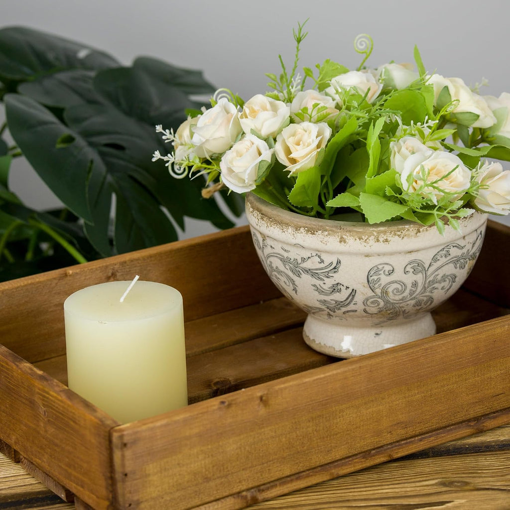 Dosayes Vintage Ice Crackle Grazd Ceramic Flower Pot with Drainage Holes, 4.33 Inch Rustic Planter for Indoor Plants