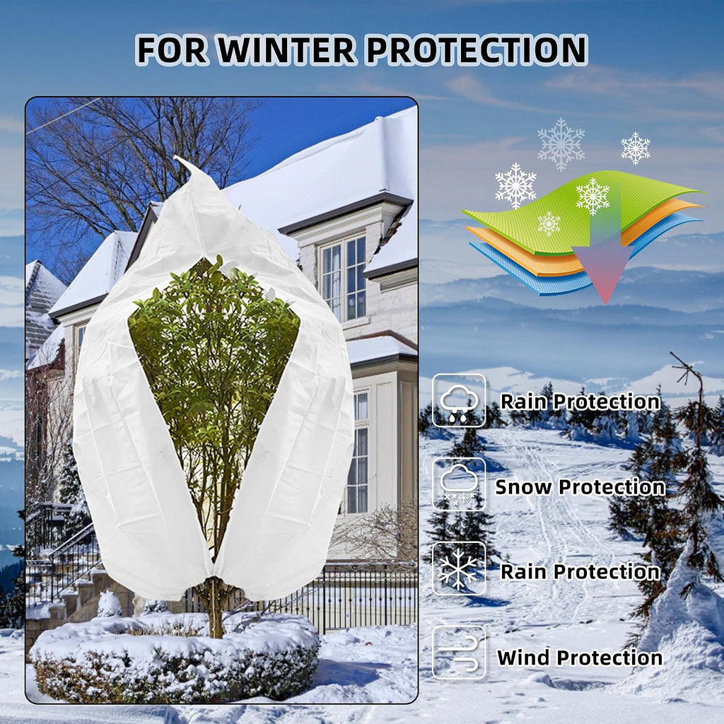 Rohuis Plant Covers Freeze Protection Winter, 2 Packs 95" Hx79 W 2.82oz Huge Tree Blankets Frost Cloth for Outdoor