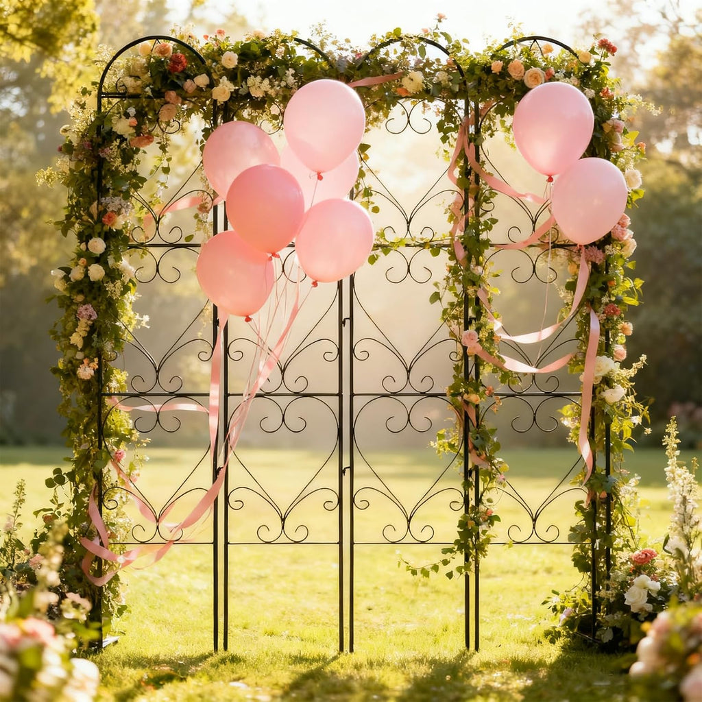 2 Pack Garden Trellis, Metal Trellis for Outdoor Climbing Plants | Sturdy Plant Support Frame for Roses, Vines &