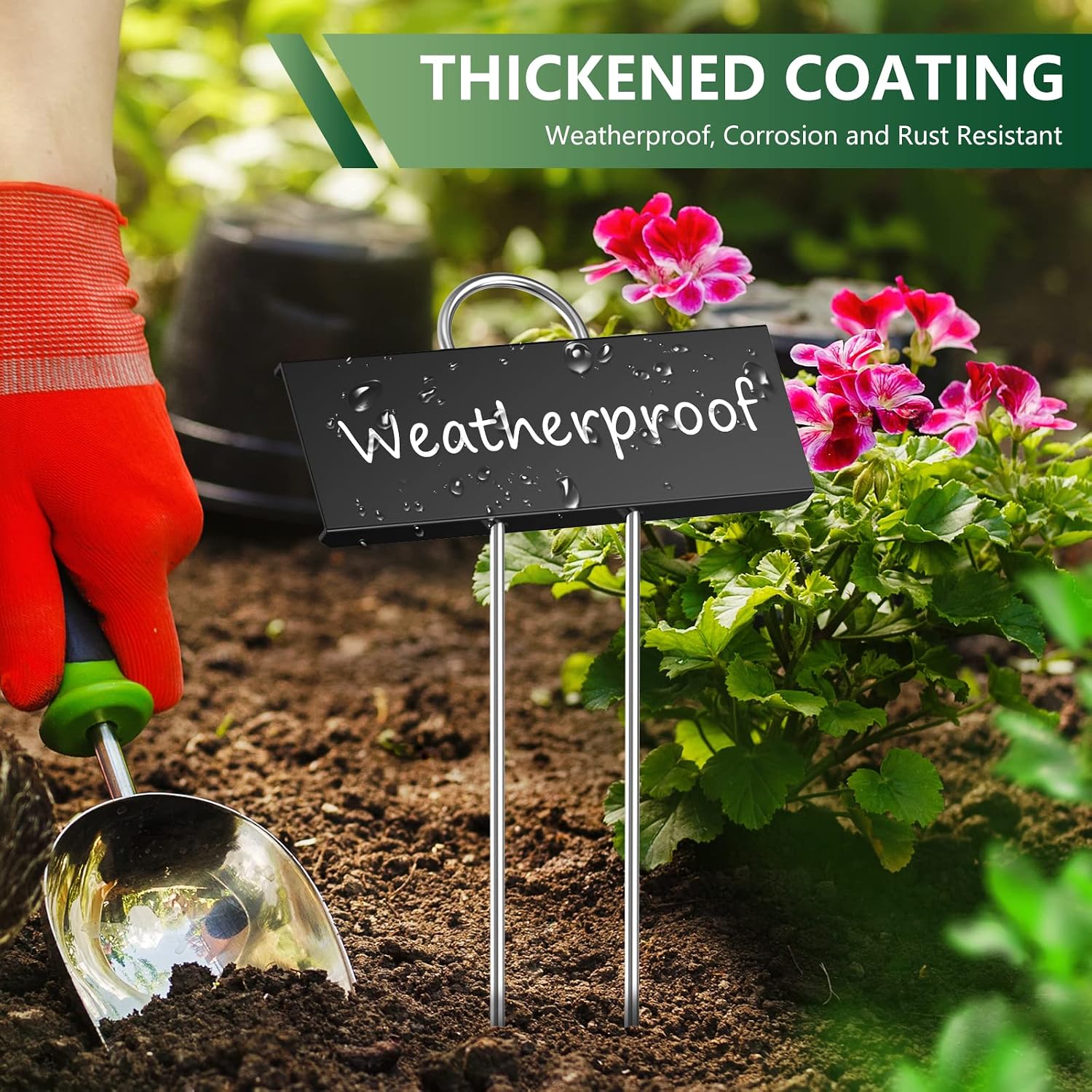 STARTOSTAR 30-Pack Metal Plant Labels Weatherproof Garden Markers,Height 10.6'', Label Area 3.5''X 1.2'' Reusable