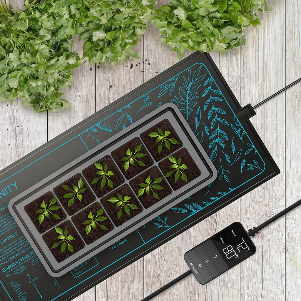 AC Infinity SUNCORE H5 Seedling Mat 50x50cm w/ Digital Thermostat Control | Provides Exact Temperature Levels