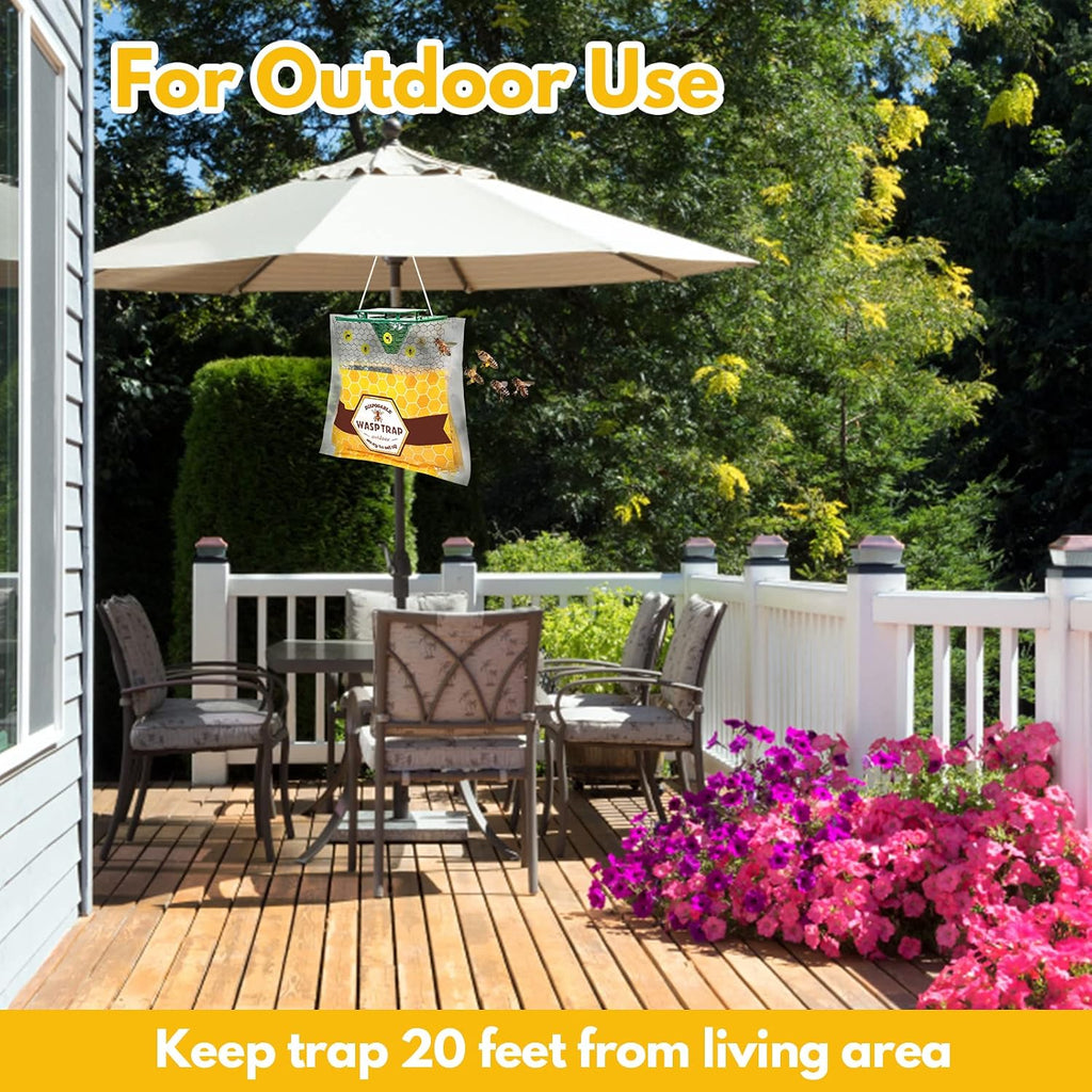 Outdoor Disposable Yellow Jacket & Wasp Traps 8 Pack | Carpenter Bee Traps for Outside, Yellow Jacket Trap, Hornet