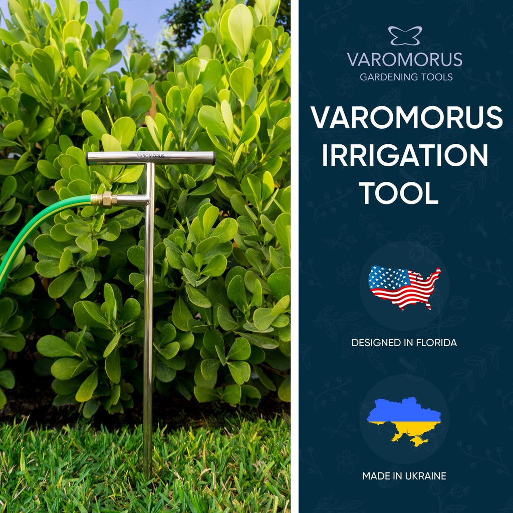 Varomorus Stainless Steel Deep Root Feeder for Tree Watering Spike Tool Irrigation for Outdoor Plants System Wand