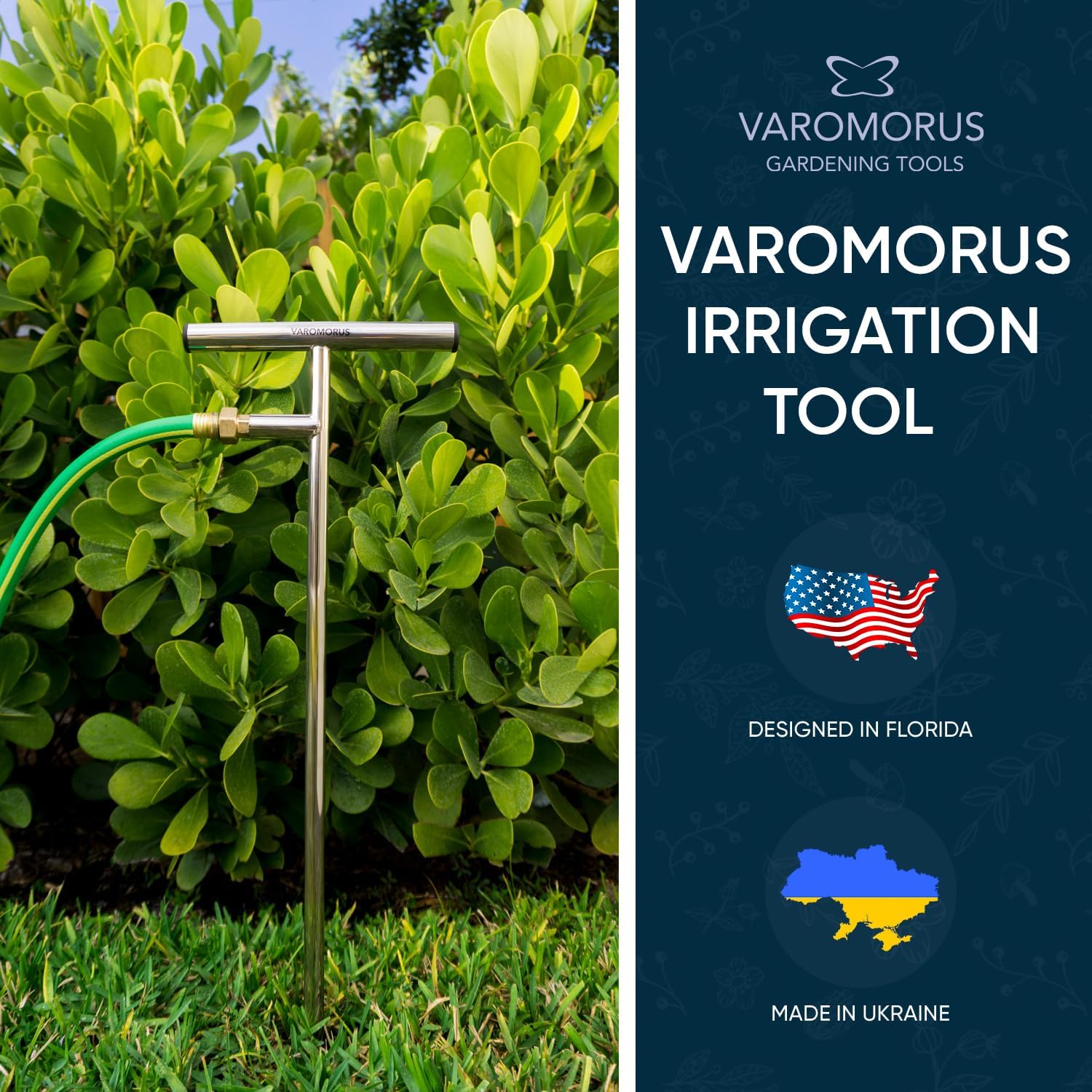 Varomorus Stainless Steel Deep Root Feeder for Tree Watering Spike Tool Irrigation for Outdoor Plants System Wand
