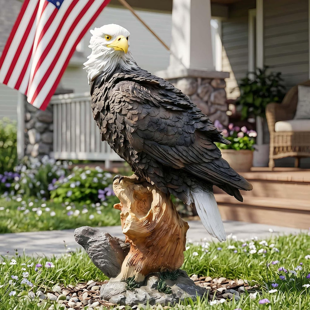 13.2" Real Eagle Outdoor Sculpture,Funny Bird Statue,Garden Beach Statue Decorations,Resin Animal Seabird