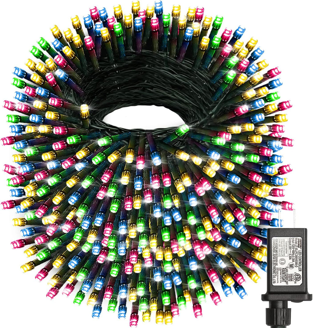 HAILI XMGQ 1000 Led Christmas Lights Outdoor, 8 Lighting Modes Waterproof