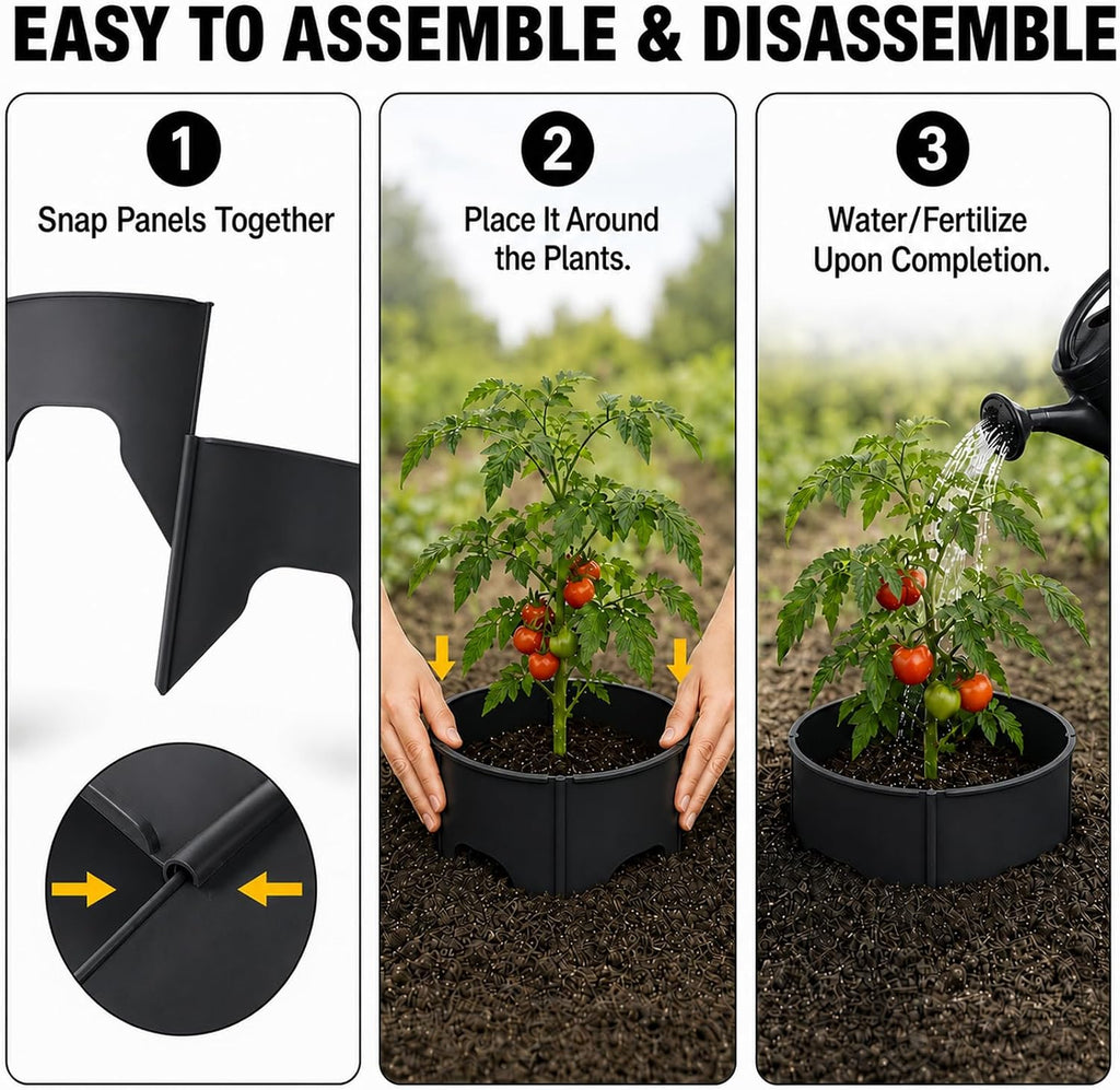 Planting Grow Rings, 60 Pcs Garden Border Segments for 8/10/12 Inch Plant Rings, Water Retention Root Watering
