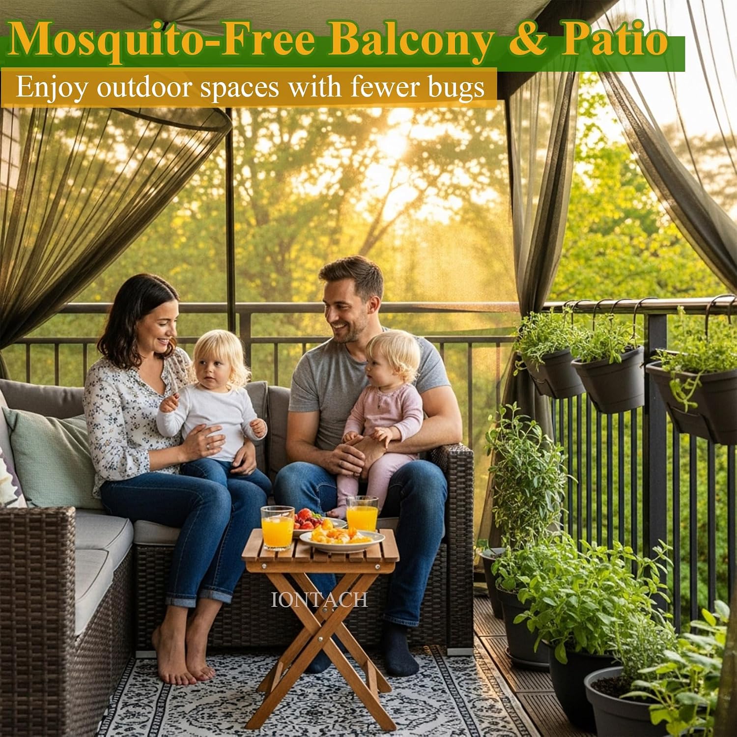 IONTACH 10 X 39 Ft Mosquito Netting for Garden Patio, Green | Outdoor Mesh Bug Net Pest Barrier for Plants, Flowers