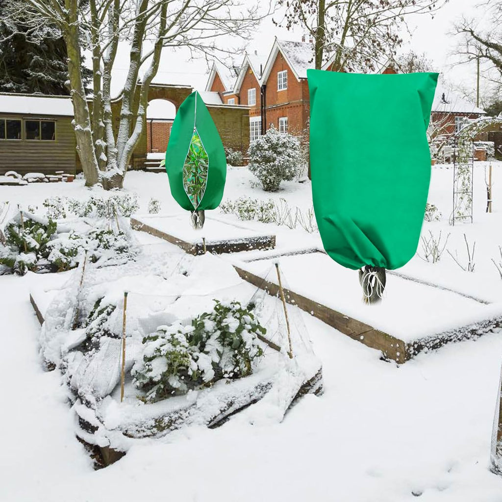Plant Covers Freeze Protection, 2 Pack 78.7''W x 95.5''H Frost Covers with Zipper Drawstring, Plant Protection Bags for