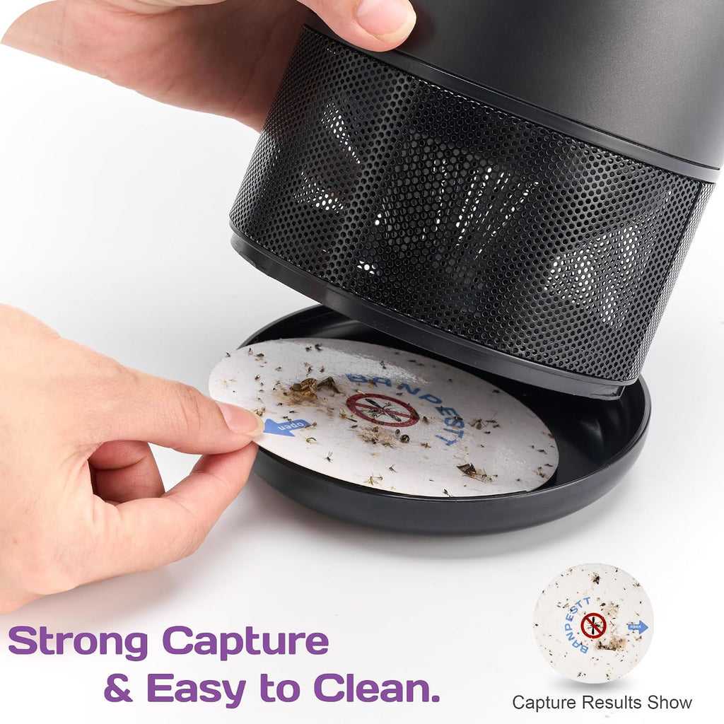 BANPESTT Indoor Insect Trap with Dusk-to-Dawn Sensor, US Adapter | Non-Zapper Suction Trap for Fruit Flies, Gnats