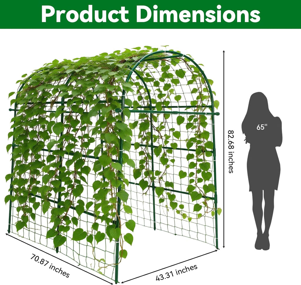 Garden Arch Trellis for Climbing Plants Outdoor - 83" H*71" W*43" L Large Rustproof Garden Trellis, Heavy Duty Grape