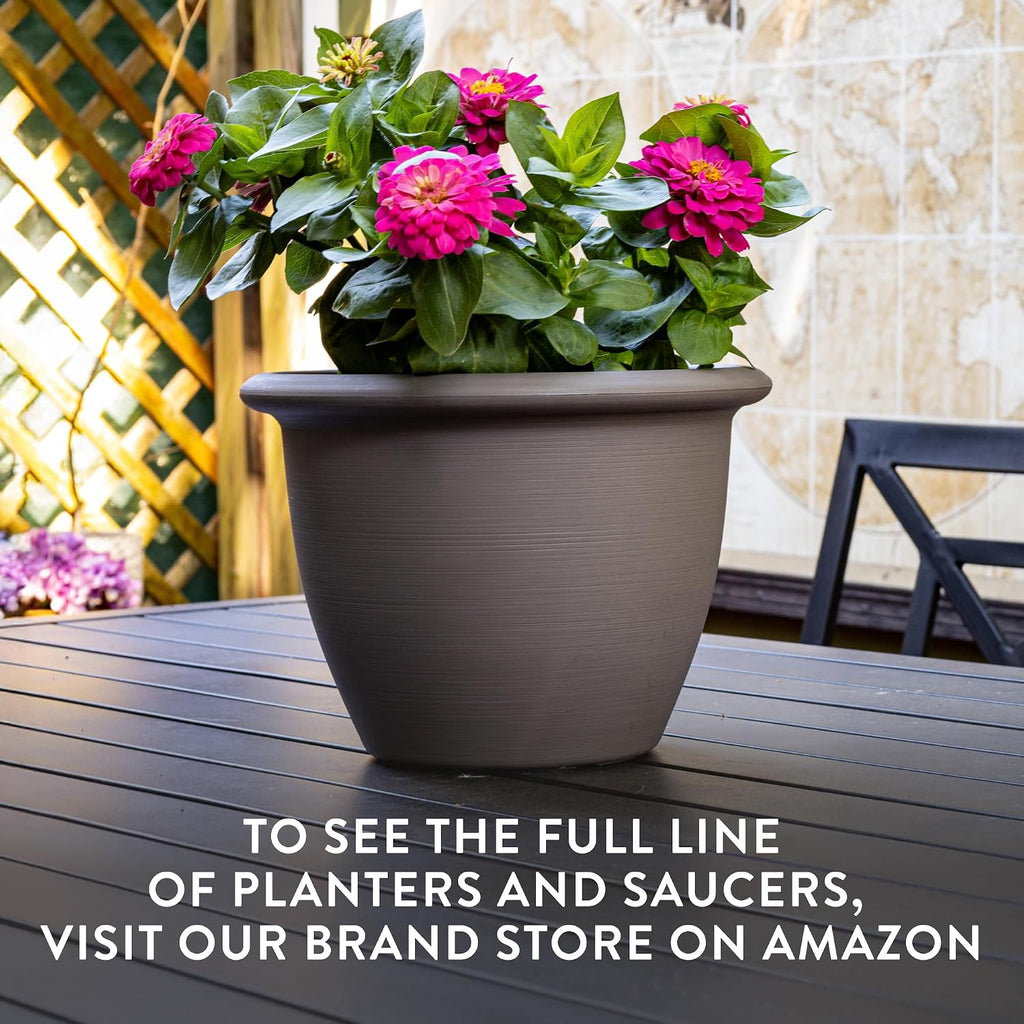 The HC Companies Sevilla Flower Planters - Durable Outdoor & Indoor Planter - Round Lightweight Self Watering Plant