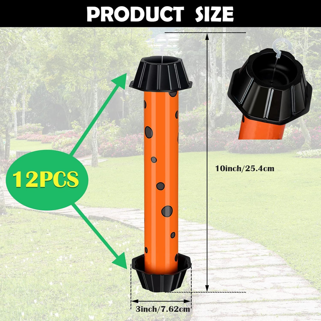 12 Pcs Sticky Fly Trap Fly Stick Indoor Outdoor Long Lasting Adhesive Fly Catcher with Hanging Hook for Wasps Gnats