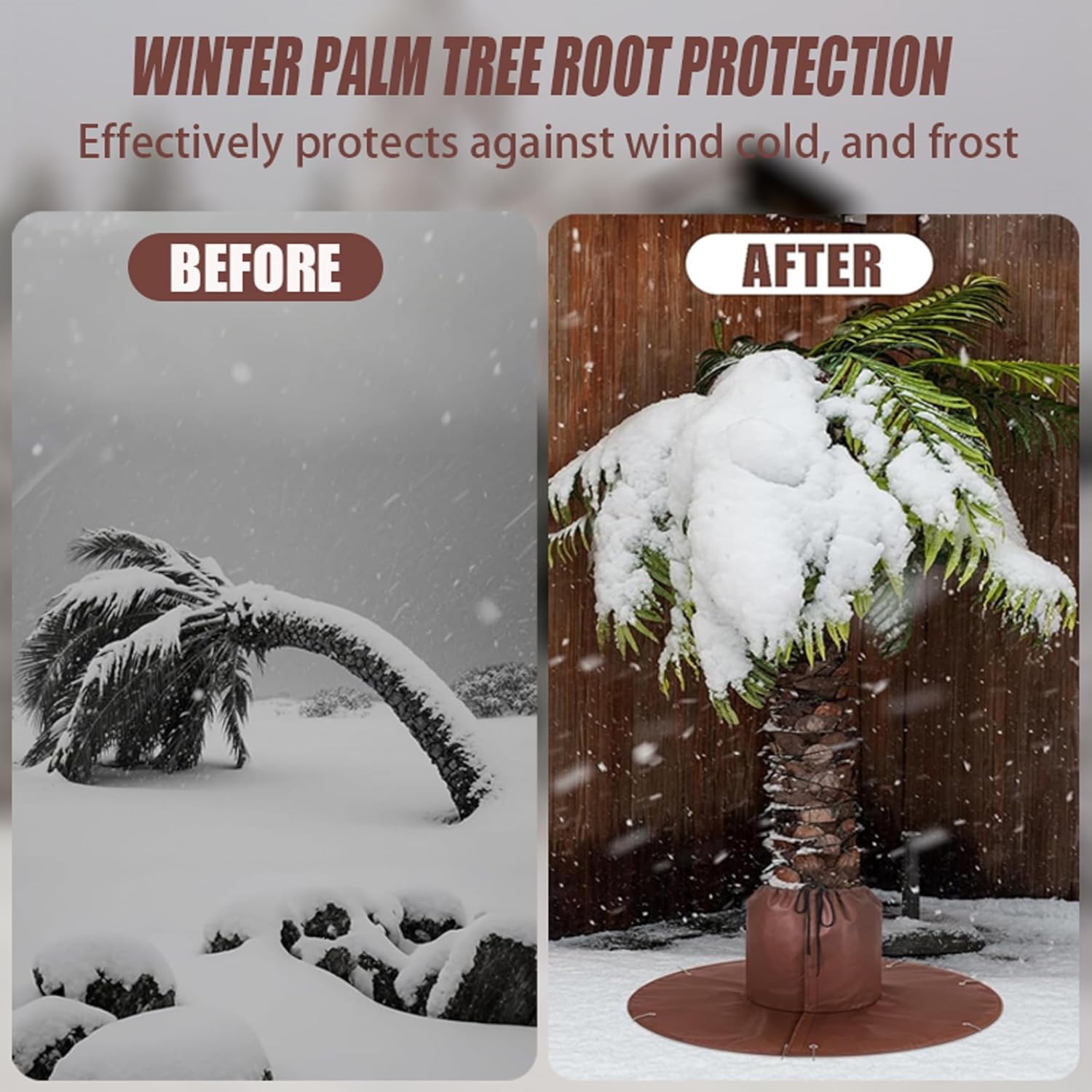 Plant Covers Freeze Protection, for Palm Tree and Outdoor Plants (2pcs) | Reusable Adjustable Wide Coverage Frost Cloth