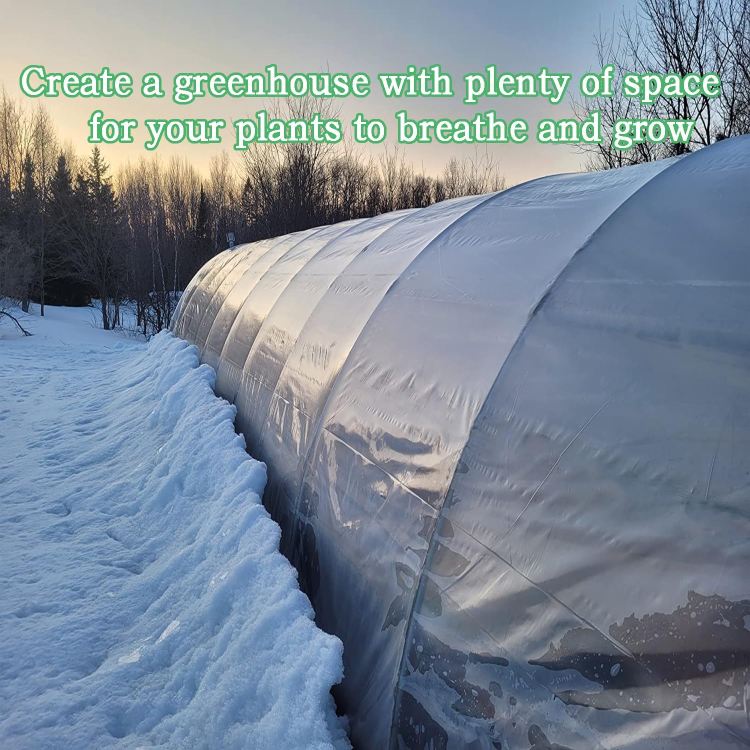 8x26 FT Greenhouse Plastic Sheeting, 6 Mil Clear Poly Film Cover | Waterproof Wind Frost Dust UV Resistant Green House
