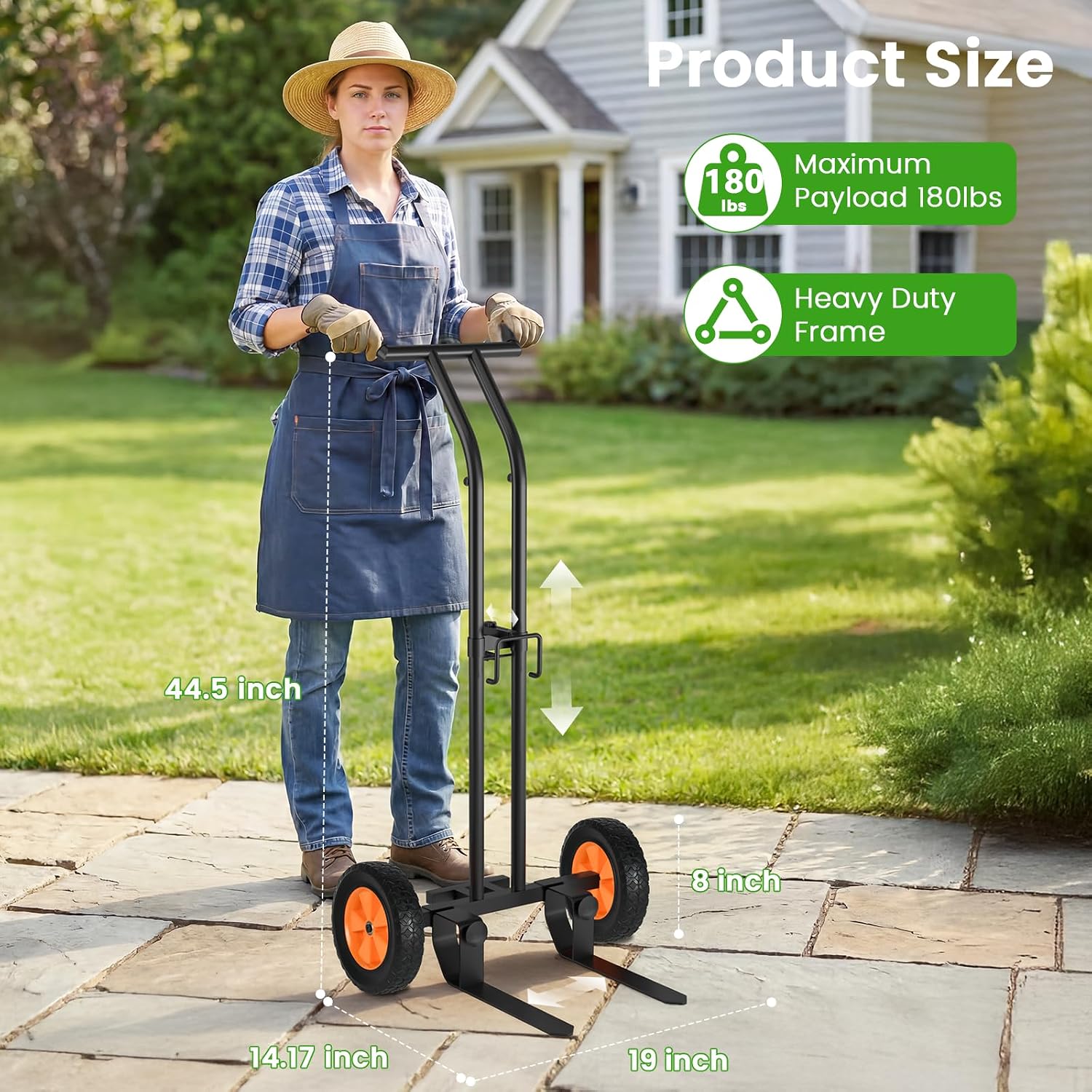 Heavy Duty Plant Dolly with Wheels, Adjustable Pot Mover Plant Caddy, No-Bend Rolling Garden Trolley with Suction Cups