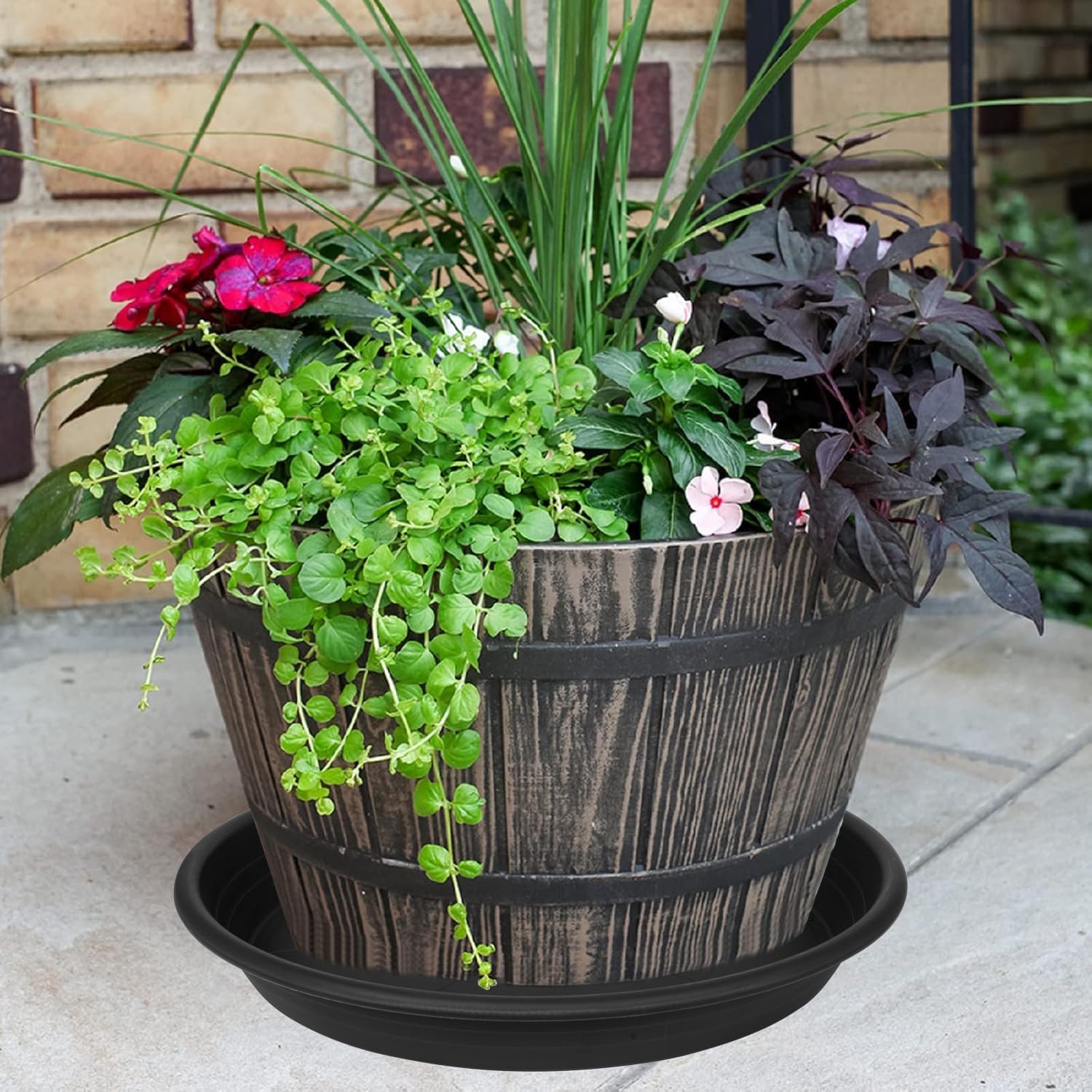 1 Pack of 26 inch Plant Saucer, Large Plant Tray, Heavy Sturdy Plant Drainage Tray for Indoors, Bird Bath Bowls, Sturdy