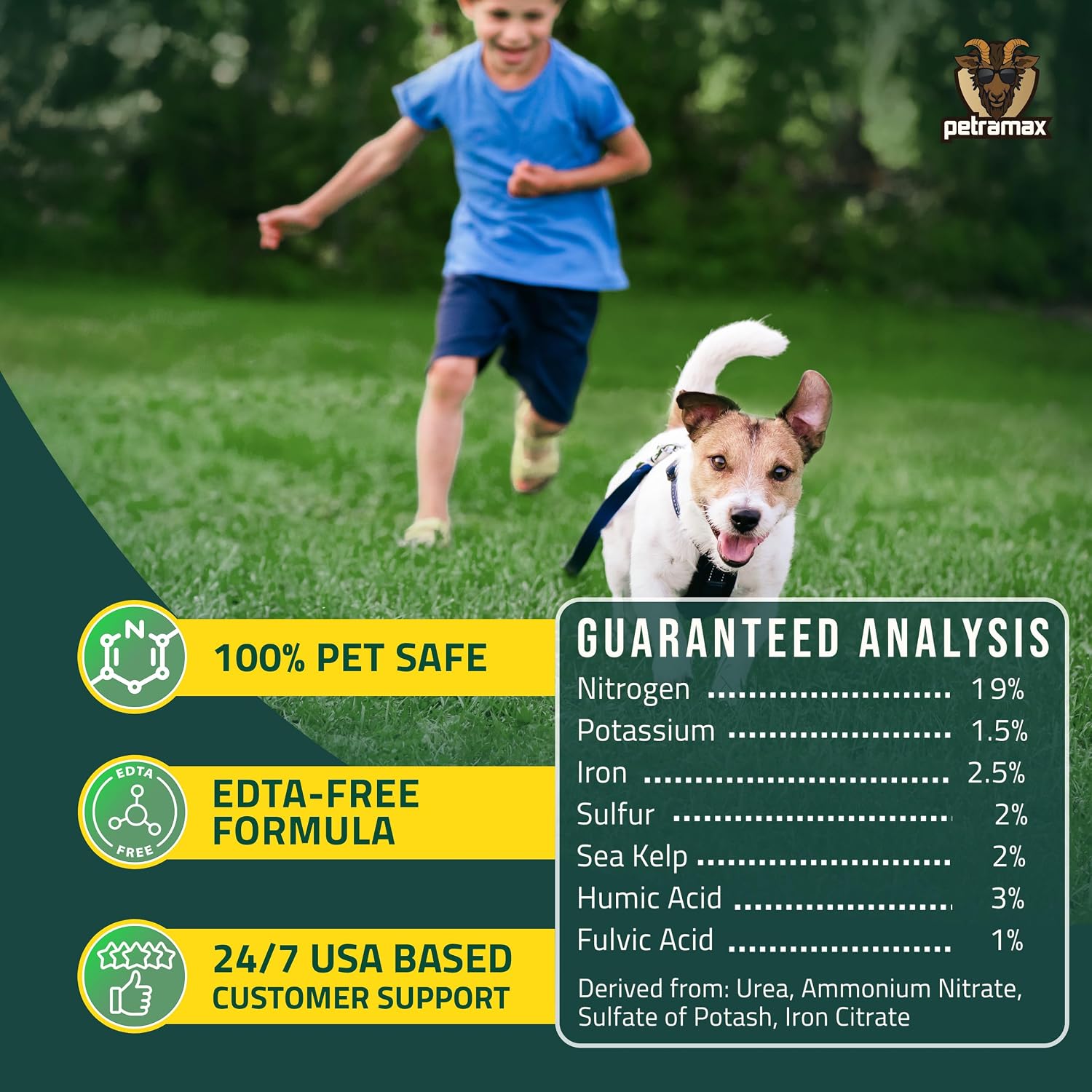 PetraMax Neighbor’s Envy Grass Fertilizer for Lawn & Garden, 1 Gallon Covers up to 16,000 sq.ft. 7-in-1 Liquid Lawn