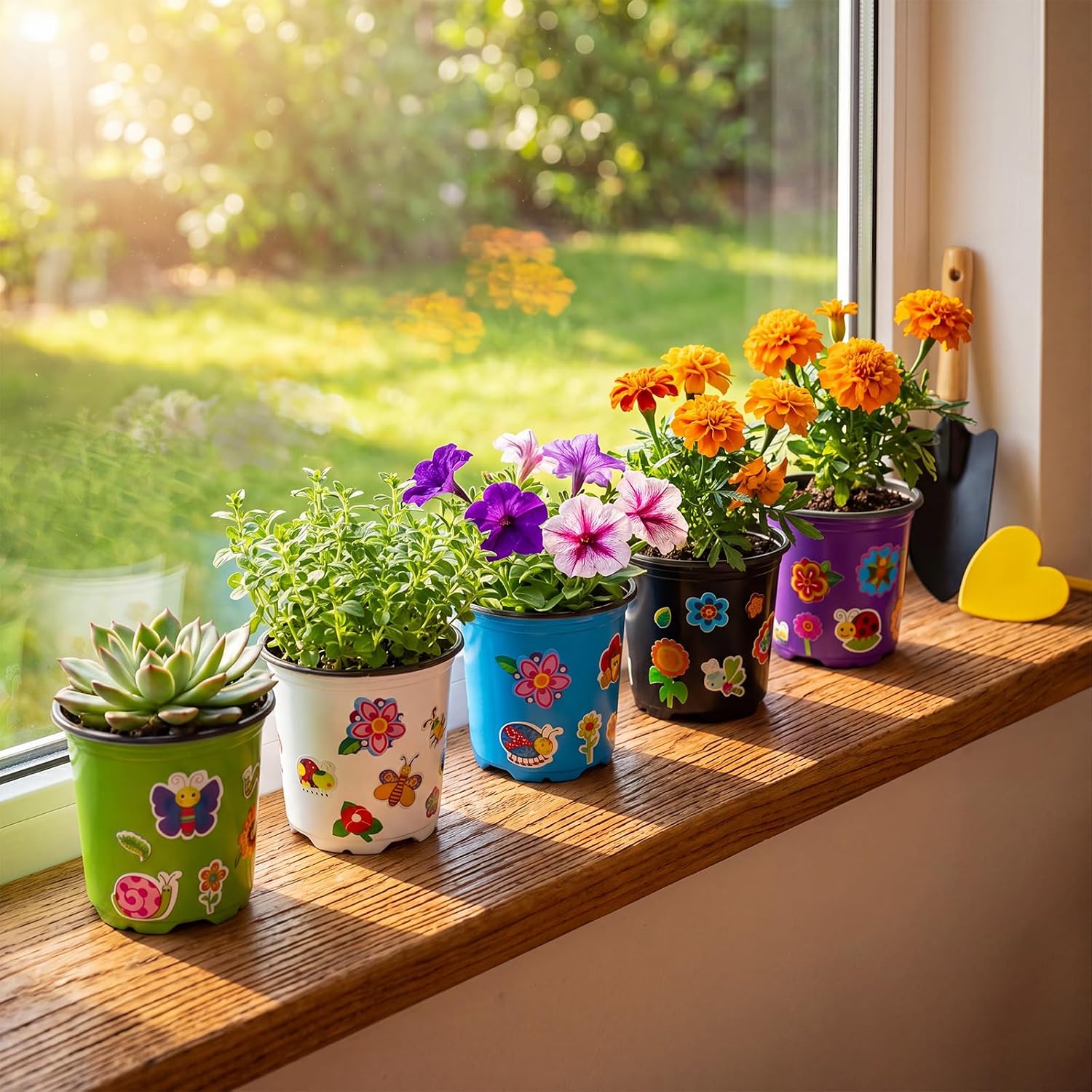150 Sets Garden Pot Craft Kit Bulk DIY Flower Planting Kit Including Plastic Nursery Pots Labels and Stickers for