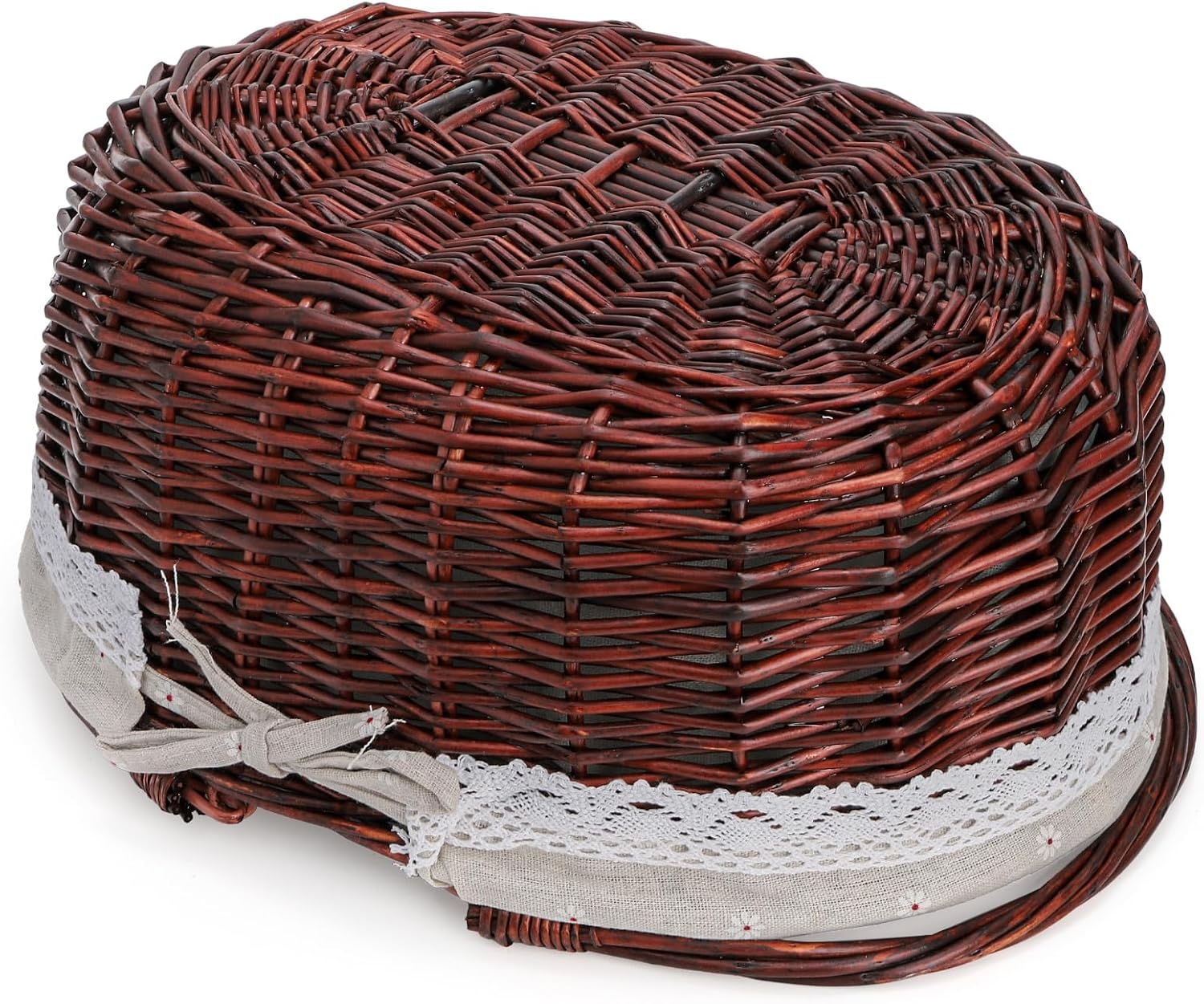 Dicunoy Wicker Picnic Basket with Handle, Large Empty Gift Basket to fill, Open Top Market Harvest Baskets for Garden