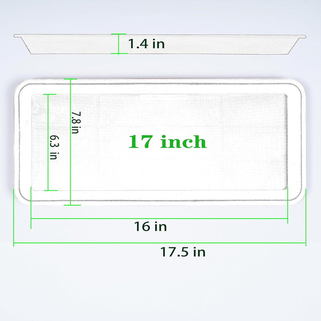 VUWEZ 2 Pack of Plastic Plant Tray Saucer Rectangular 17 18 inch, Planter Trays Saucers for Indoors Outdoor, Plant