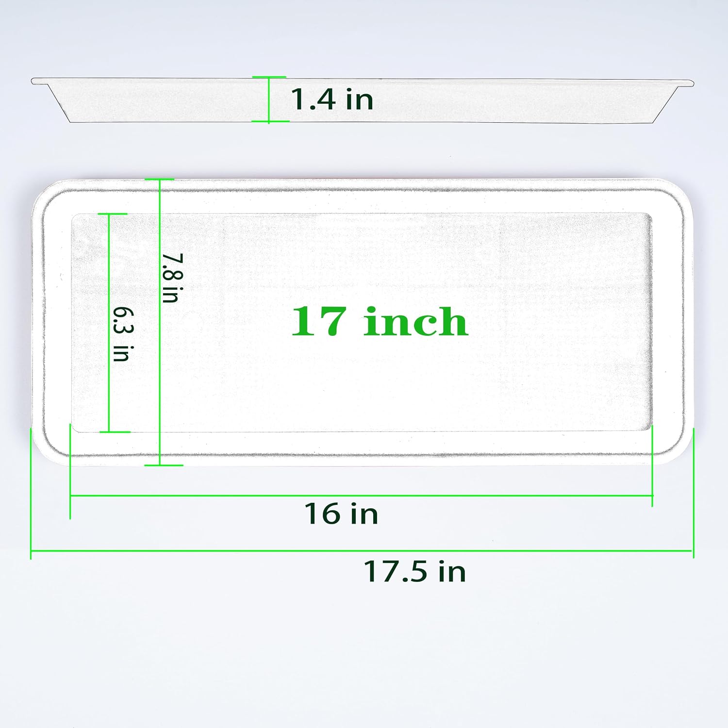 VUWEZ 2 Pack of Plastic Plant Tray Saucer Rectangular 17 18 inch, Planter Trays Saucers for Indoors Outdoor, Plant