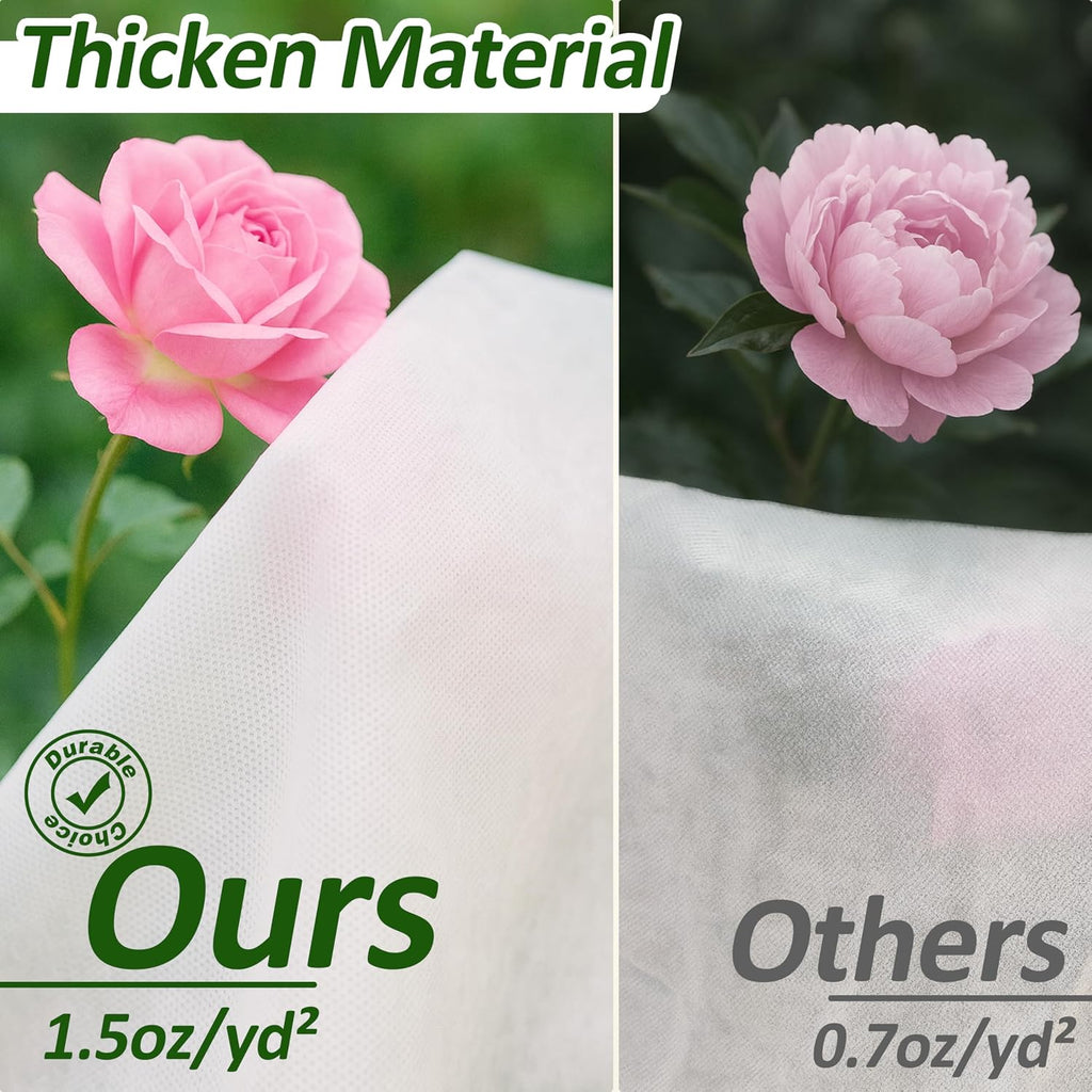 Gardzen 1.5 oz Plant Covers Freeze Protection | Reusable 10ft x 30ft Floating Row Covers, Thicker Frost Blankets for