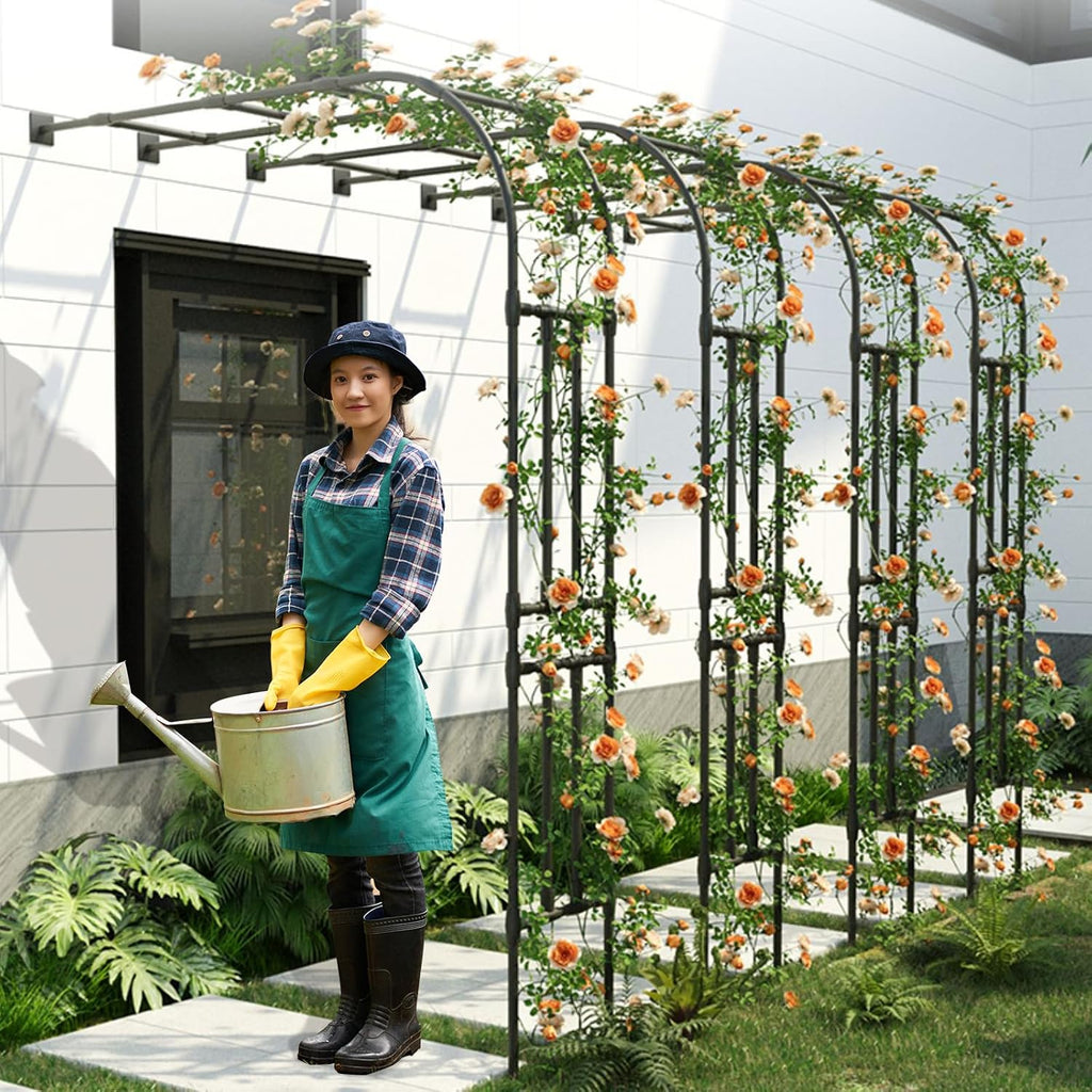Half Arch Trellis - Garden Arch Trellis Size: 24in(L)*94.5in(H) | Garden Arch Arbor Trellis for Climbing Plants Outdoor