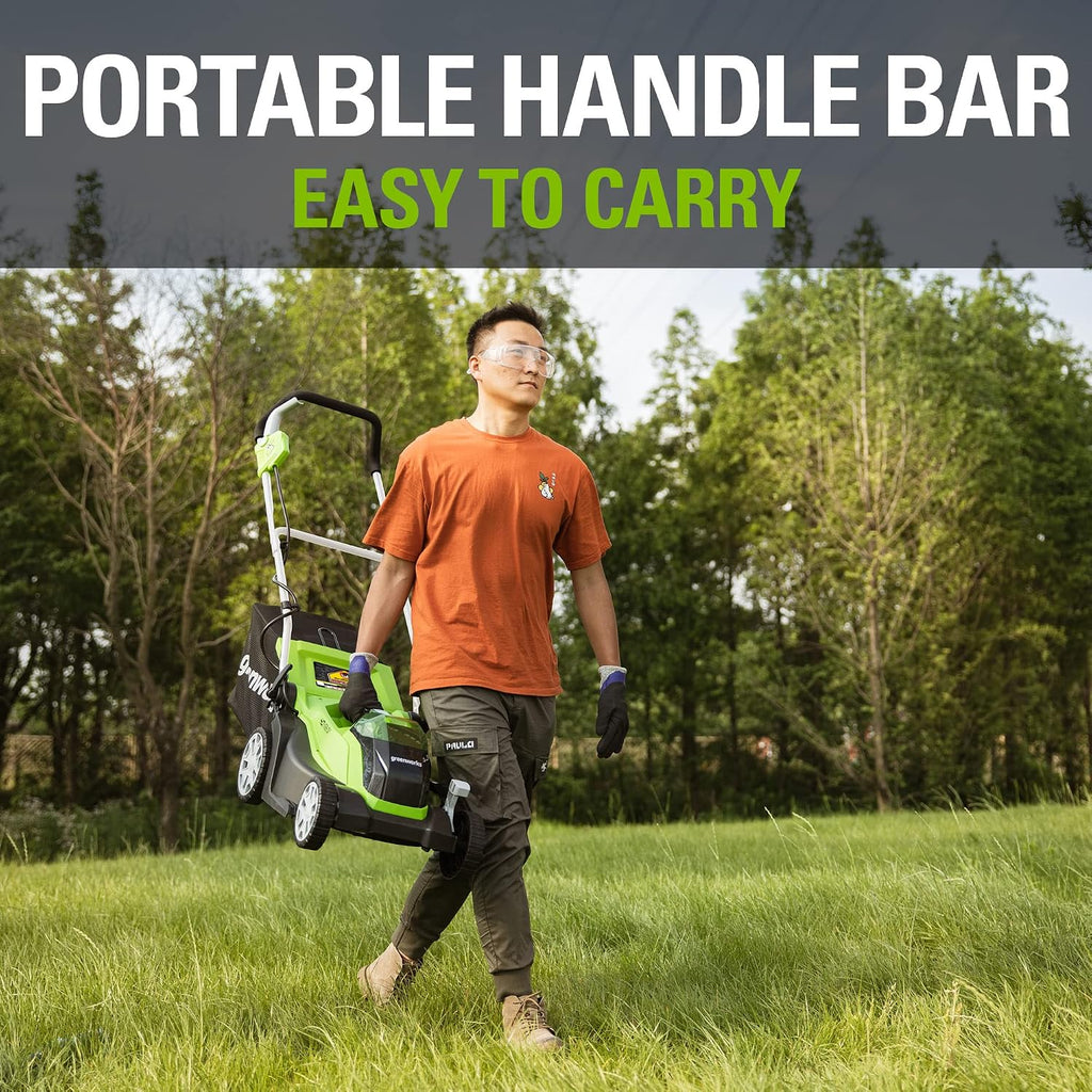 Greenworks 40V 14" Cordless (Push) Lawn Mower (75+ Compatible Tools), 4.0Ah Battery and Charger Included