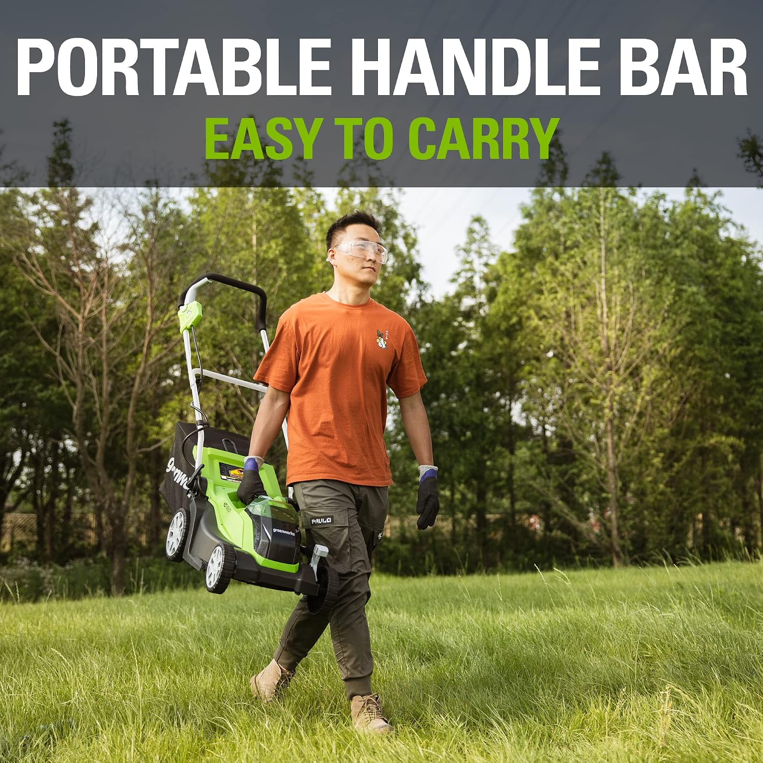 Greenworks 40V 14" Cordless (Push) Lawn Mower (75+ Compatible Tools), 4.0Ah Battery and Charger Included