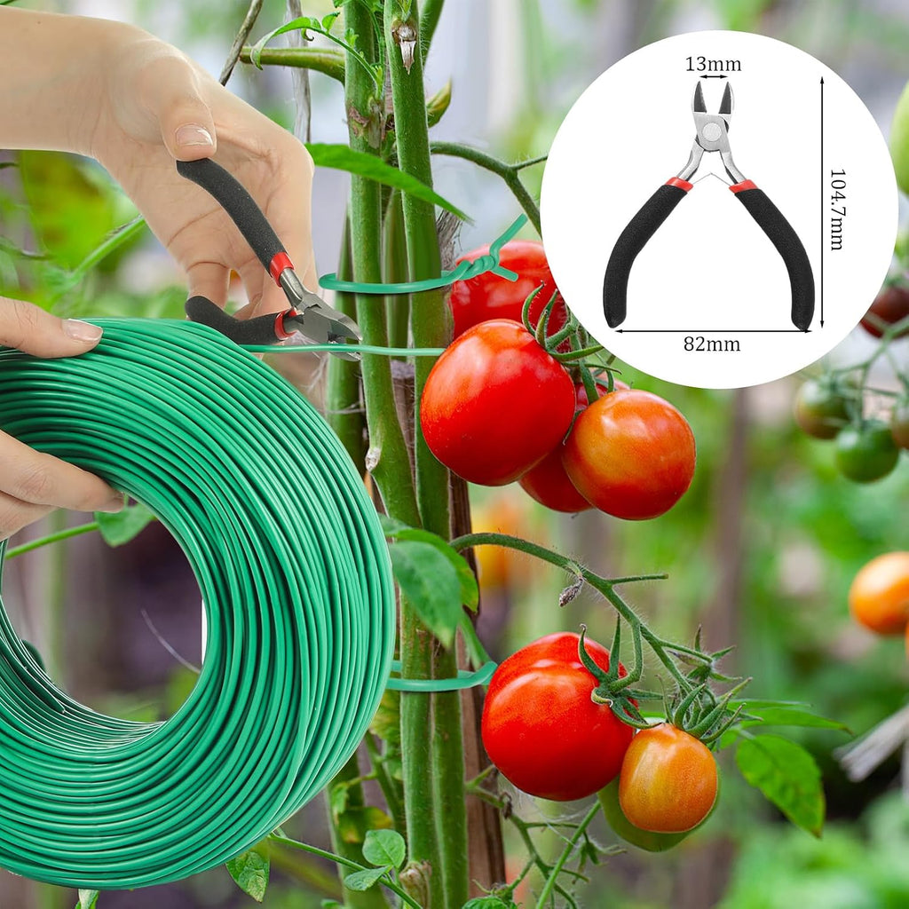 Zhengmy 500Ft/153m Green Garden Wire, Sturdy Plant Ties with Wire Cutter, Twist Garden Ties Gardening Supplies 2.5 mm