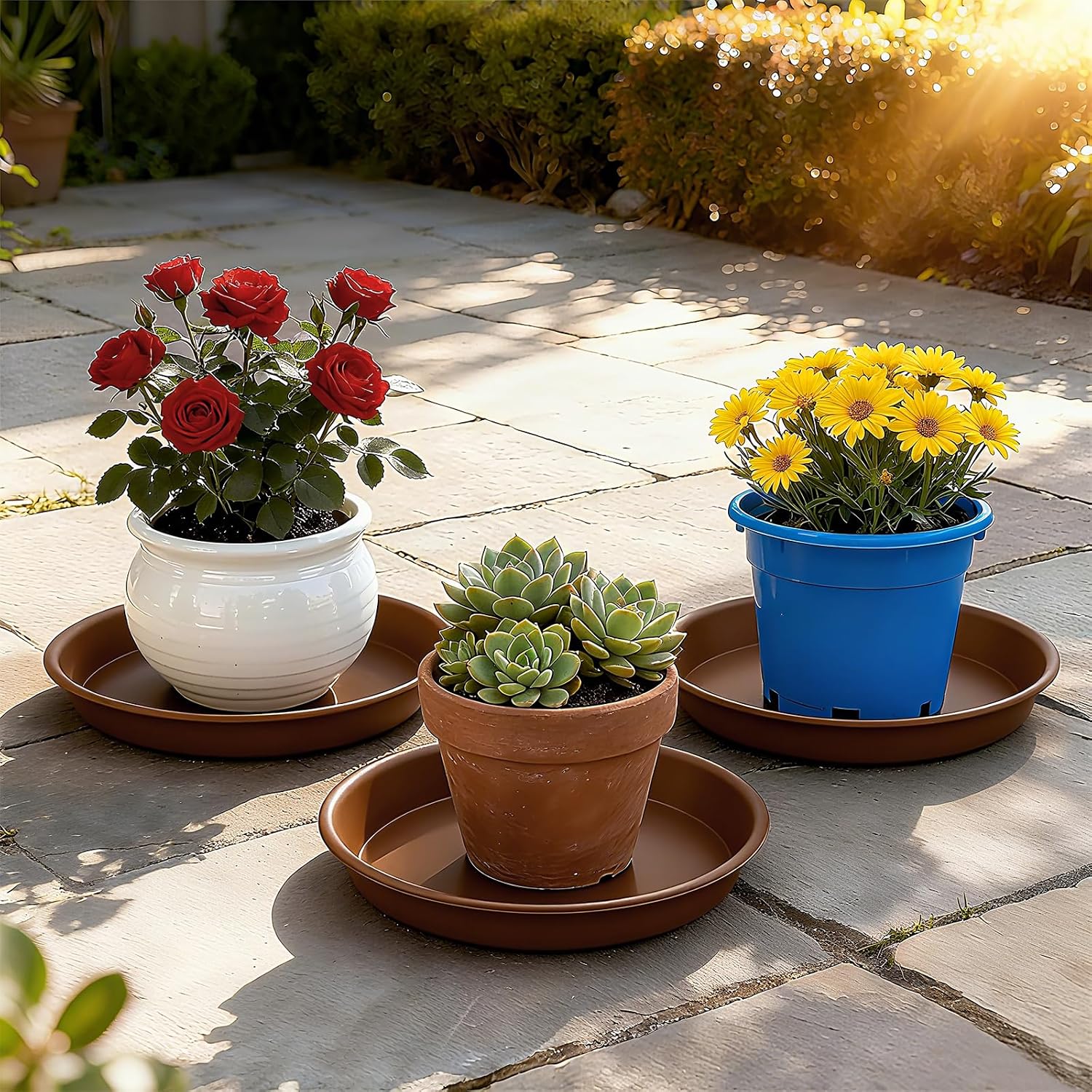 Plant Saucer 14 inch, Heavy Large Planter Durable Thicker Plastic Plant Trays for Indoors and Outdoor, Plant Saucer
