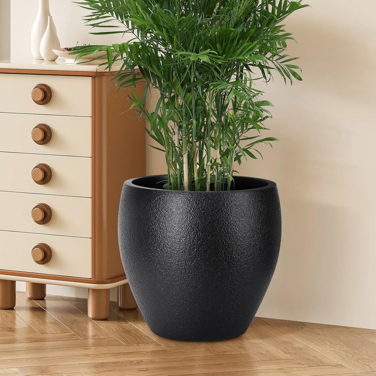 YNNICO Plant Pots 17.5/14.8/12.2 inch Set of 3, Flower Pots with Drainage Holes, Large Planters for Indoor Outdoor