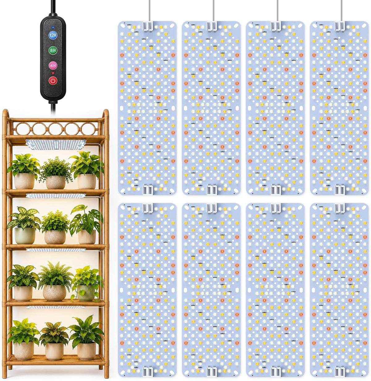 SDOVUERC Full Spectrum Grow Panel Lights for Indoor Plants and Shelves.