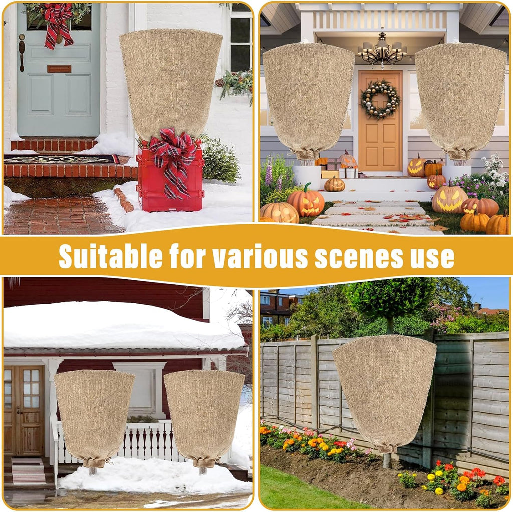 Riare 4 Packs 32 × 40 Inch Large Winter Plant Cover Bags with Drawstring