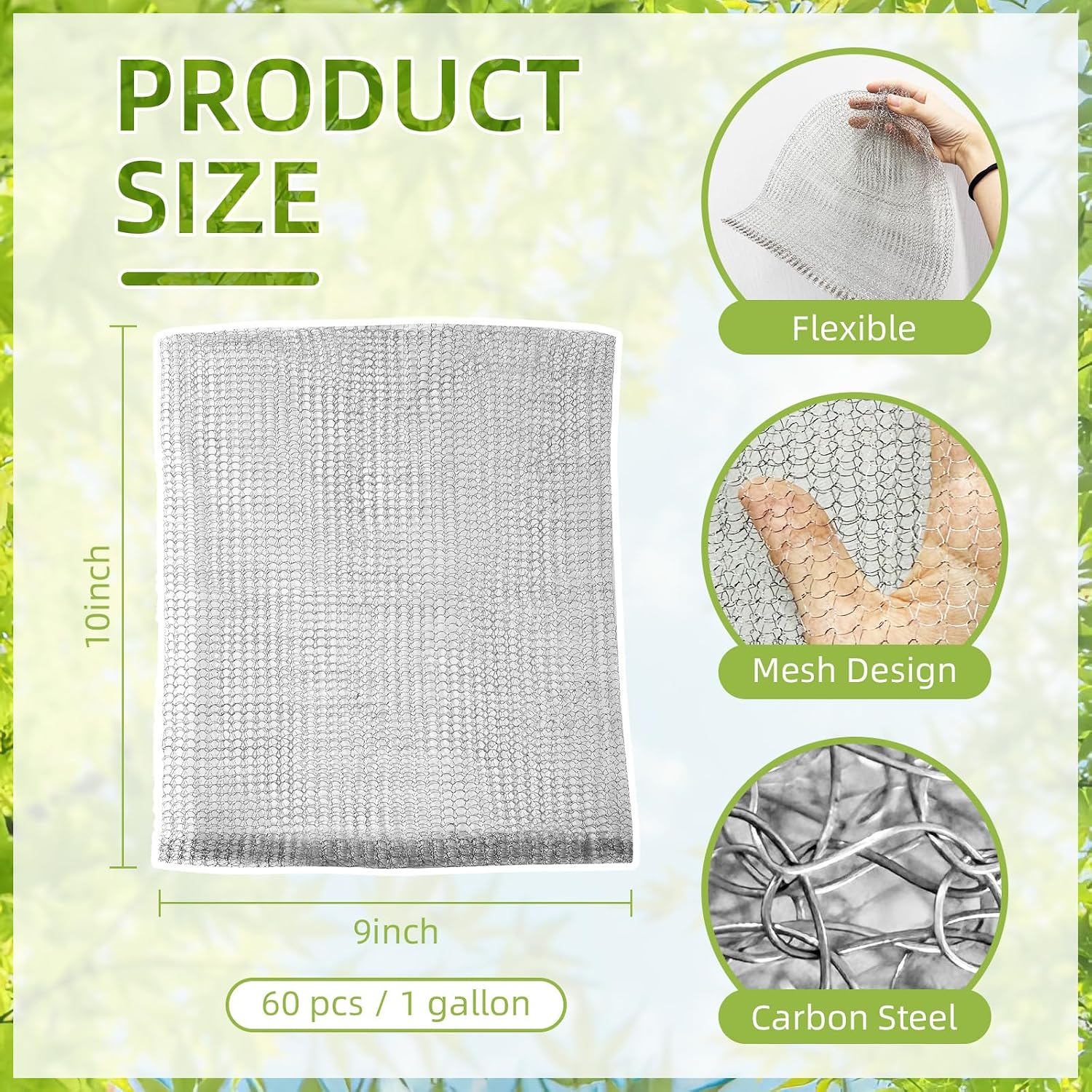 1 Gallon Wire Mesh Bags for Plant Protection, Garden Mesh Netting Protection Bag Animal Barrier Wire Baskets for Plants