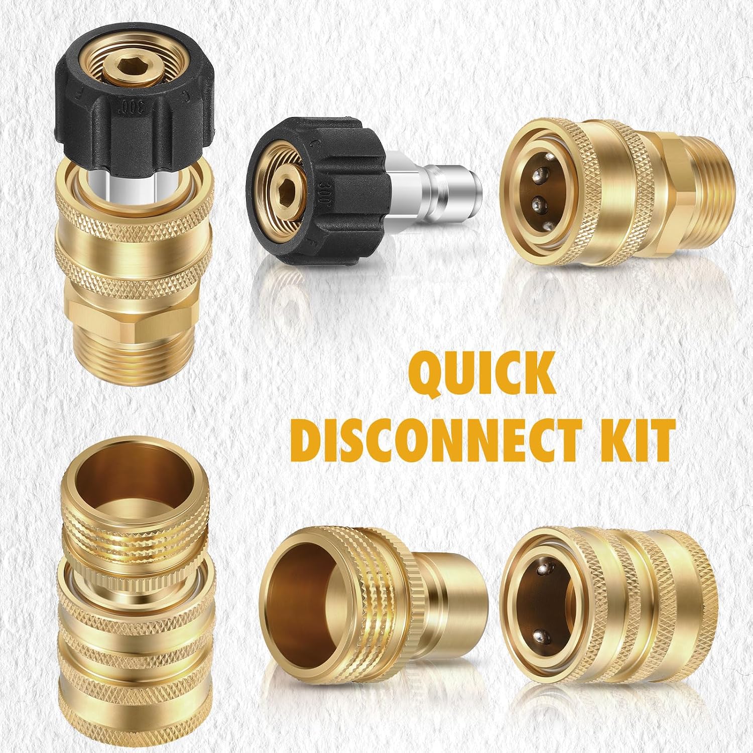 Treela 18 Pack Pressure Washer Adapter Set Quick Disconnect Kit Included M22-15mm Female to M22 14 mm Swivel to 3/8''